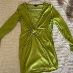 Fashion Nova Lime Satin Fabric